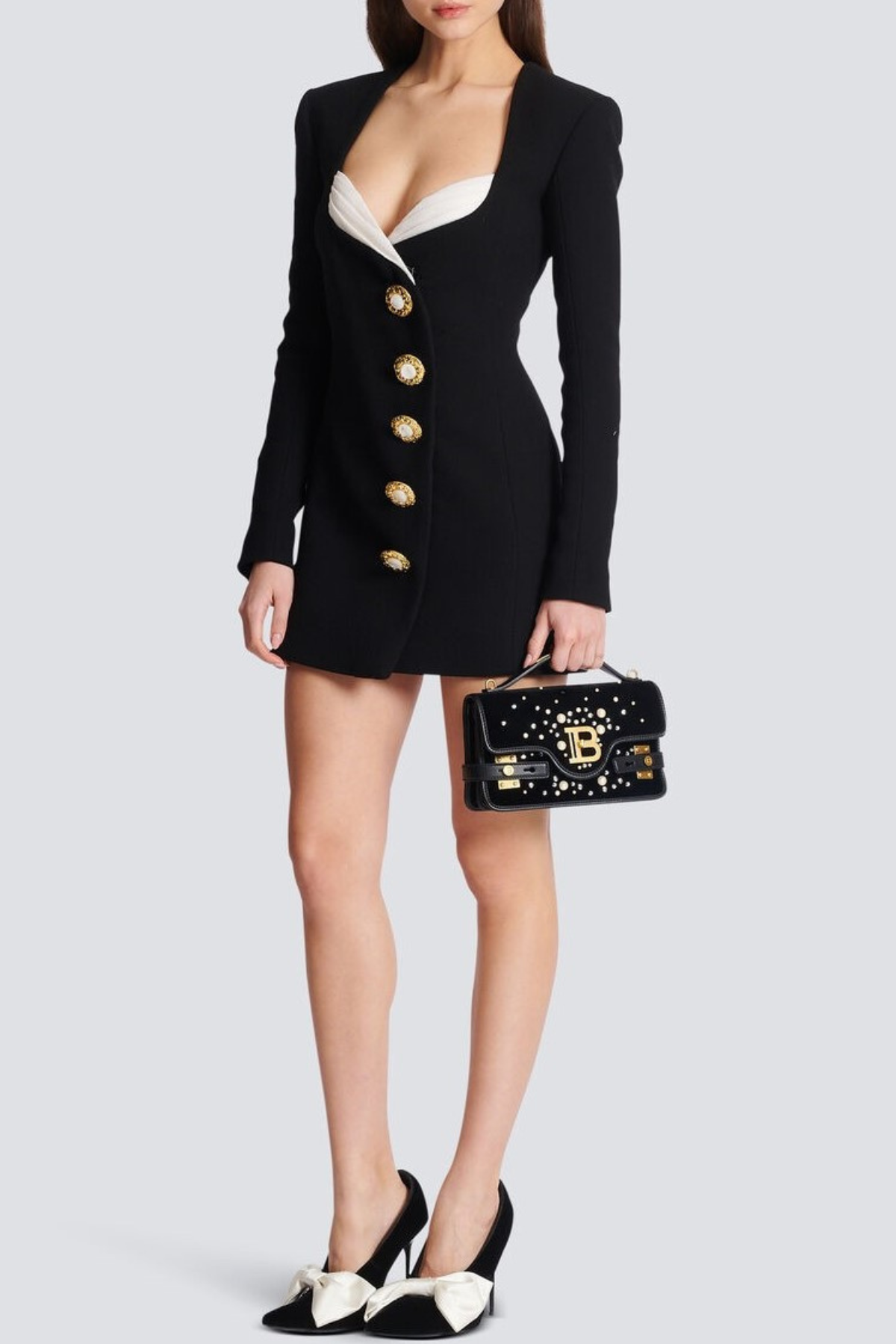 evelyn Asymmetric Buttoned Mini Dress Avalabel