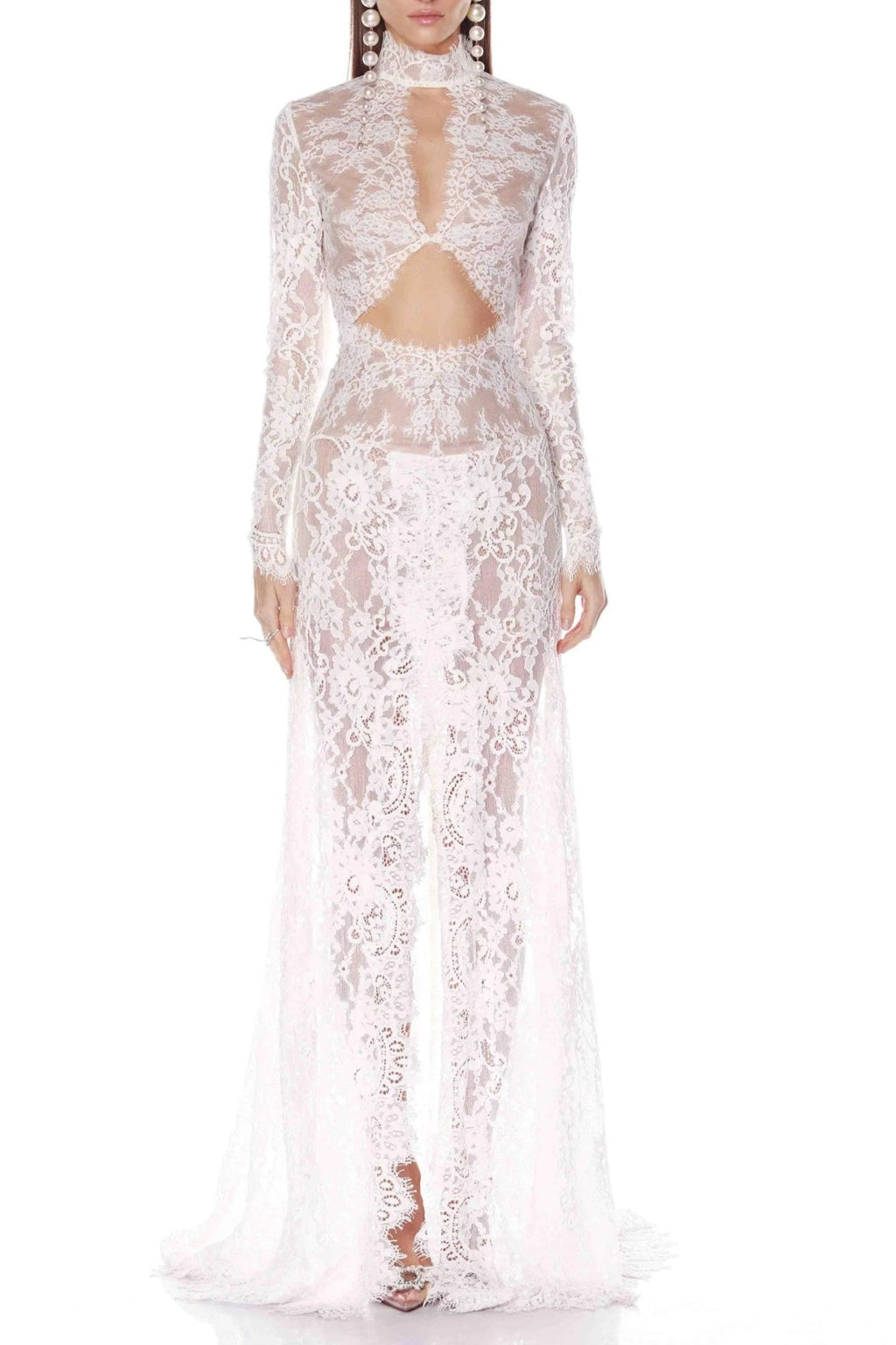 Juselius Lace Cutout Maxi Dress - White Avalabel