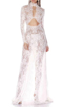 Juselius Lace Cutout Maxi Dress - White Avalabel
