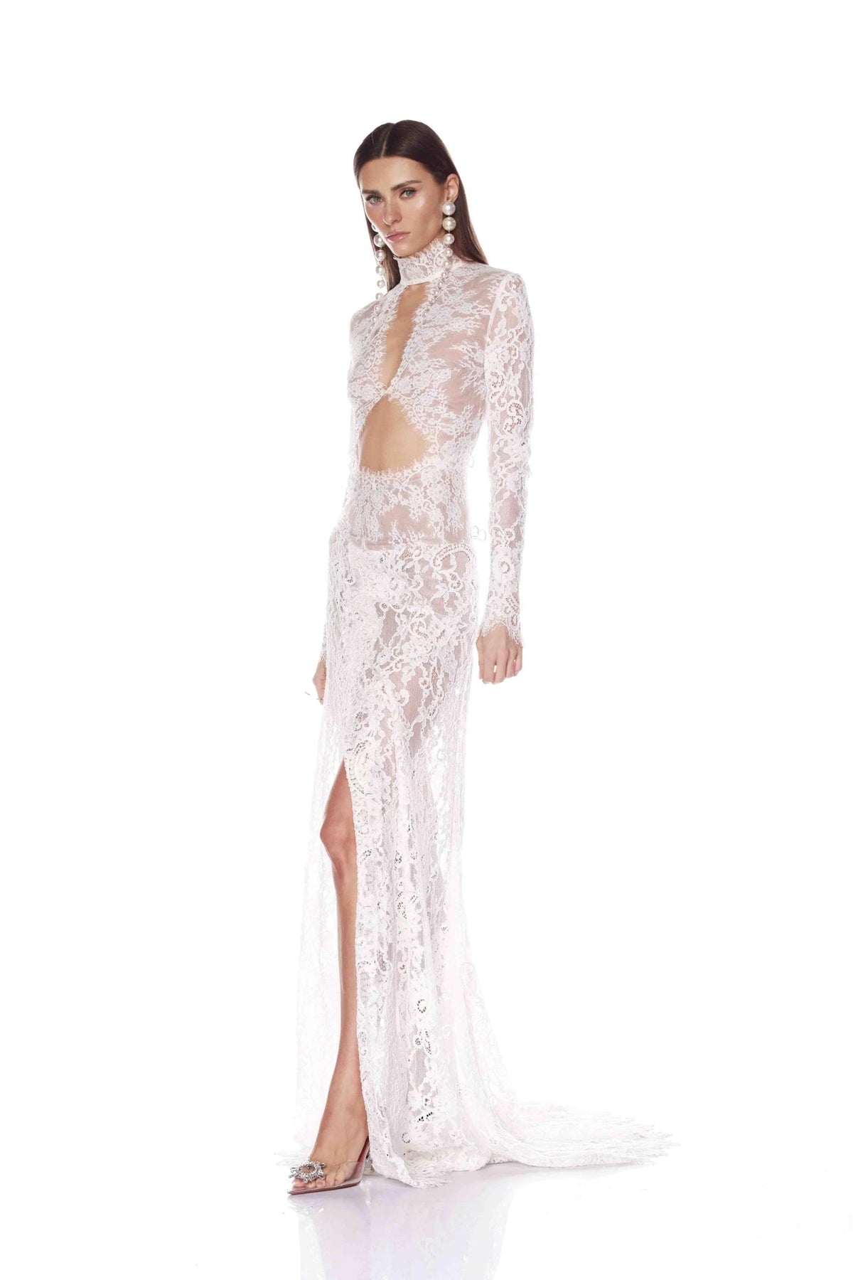 Juselius Lace Cutout Maxi Dress - White Avalabel