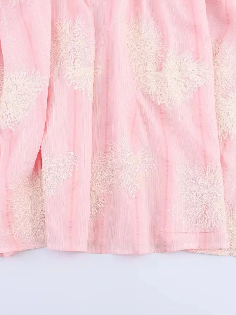 Crochet Sleeveless Backless Maxi Dress In Pink Avalabel
