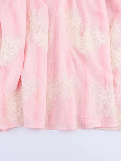 Crochet Sleeveless Backless Maxi Dress In Pink Avalabel