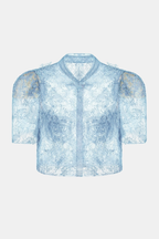 Elsea Lace Top & Mini Skirt Set - Blue Avalabel
