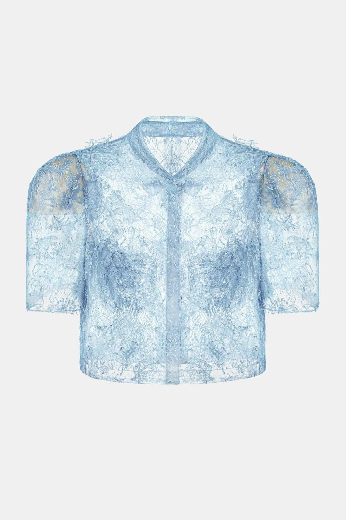 Elsea Lace Top & Mini Skirt Set - Blue Avalabel