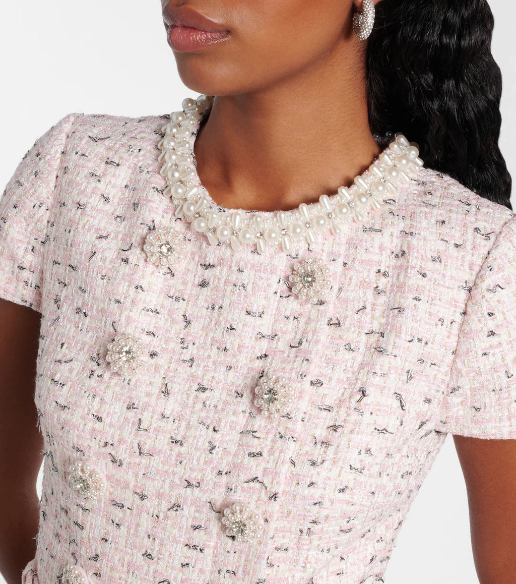 Embellished Bouclé Minidress Avalabel
