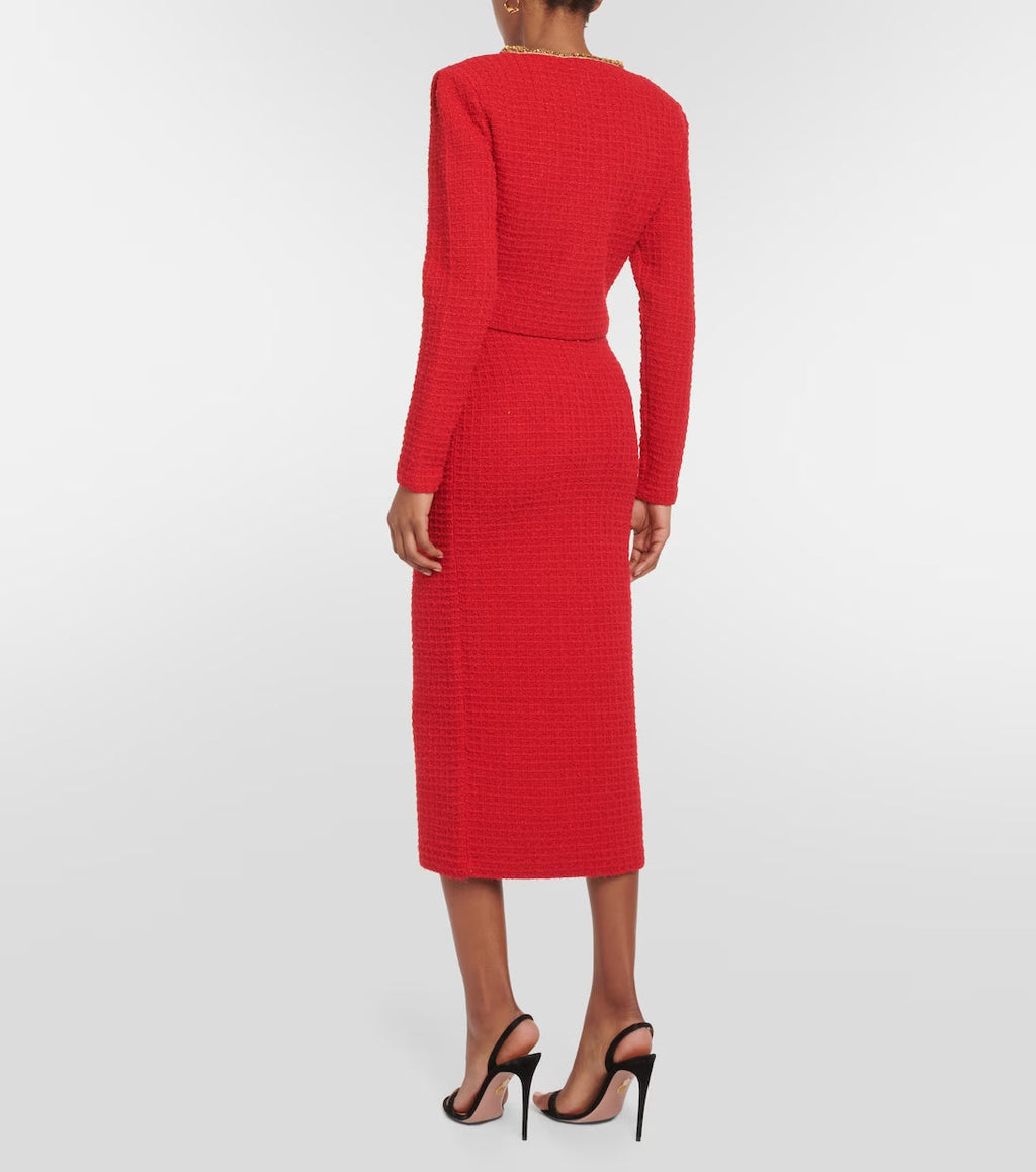 RED KNIT V NECK CARDIGAN Avalabel