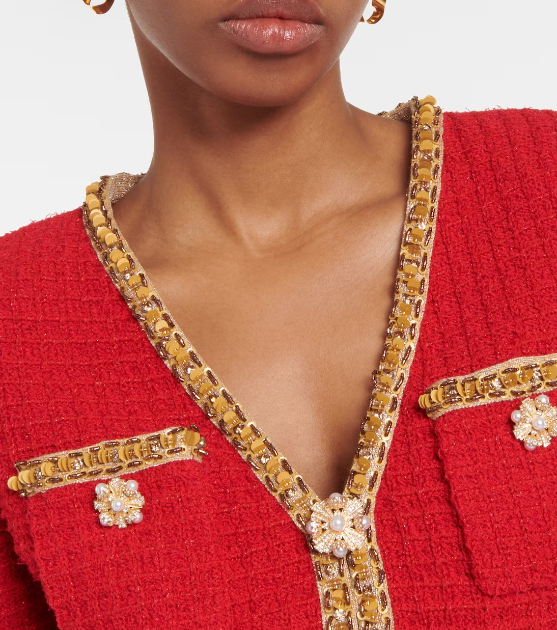 RED KNIT V NECK CARDIGAN Avalabel