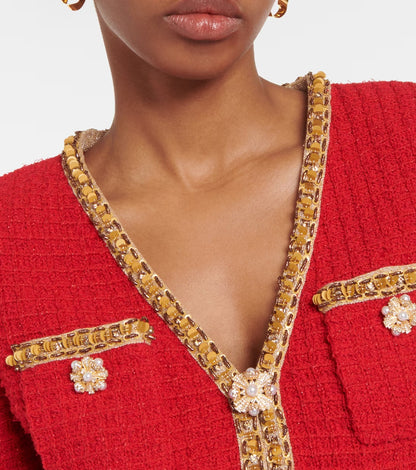 RED KNIT V NECK CARDIGAN Avalabel