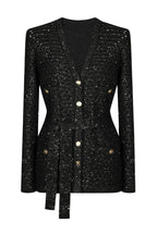 Emilia Sequin Embellished Cardigan - Black Avalabel