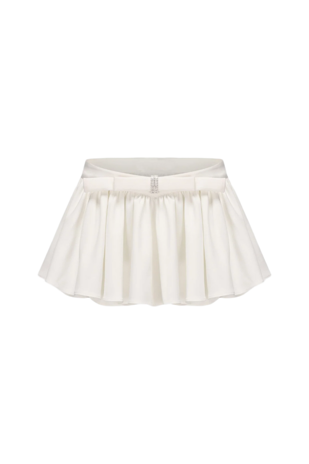 Ruched Chiffon Ruffle Two Piece Set - White Avalabel