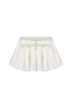 Ruched Chiffon Ruffle Two Piece Set - White Avalabel