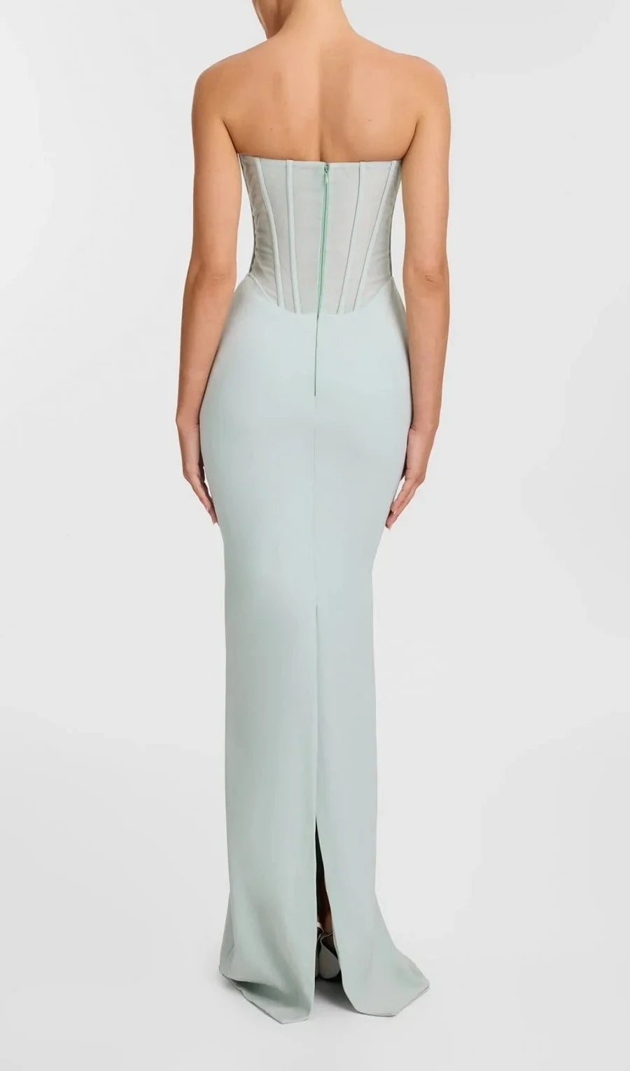 Ramire Strapless  Mesh Scarf Corset Maxi Dress Avalabel
