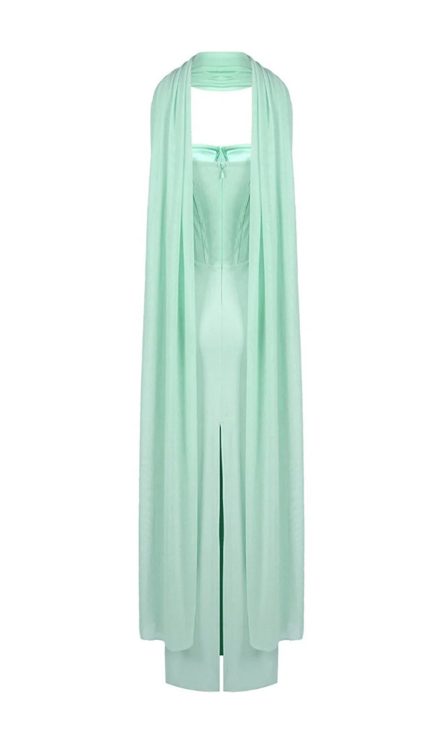 Ramire Strapless  Mesh Scarf Corset Maxi Dress Avalabel