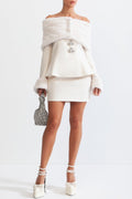 sharon Off Shoulder Faux Fur Two Piece Set Avalabel