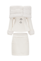 sharon Off Shoulder Faux Fur Two Piece Set Avalabel