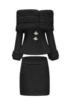 sharon Off Shoulder Faux Fur Two Piece Set Avalabel