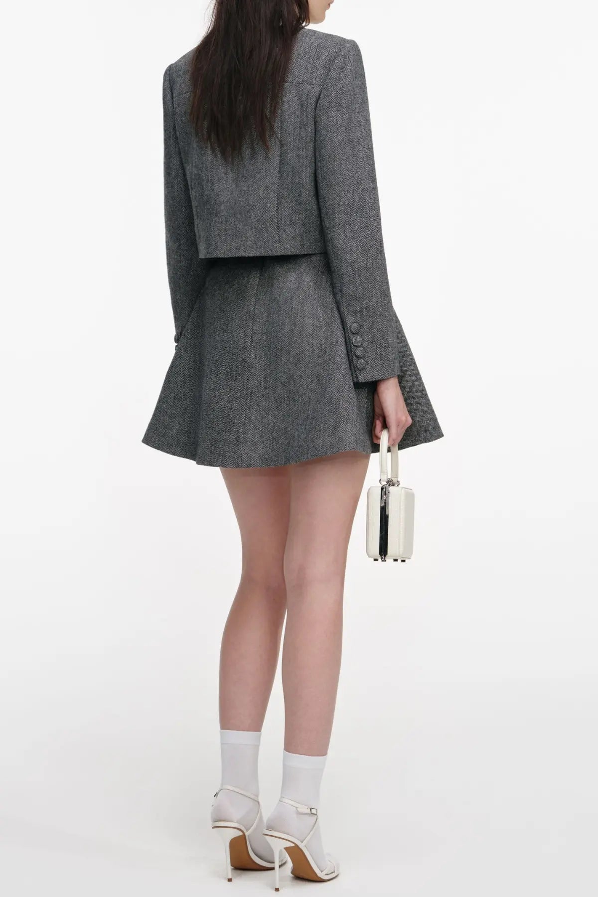 Euryda Herringbone Polka Dot Scarf Jacket Avalabel