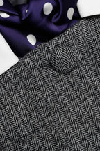 Euryda Herringbone Polka Dot Scarf Jacket Avalabel