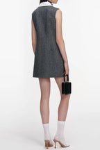 Euryda Herringbone Scarf Sleeveless Mini Dress Avalabel