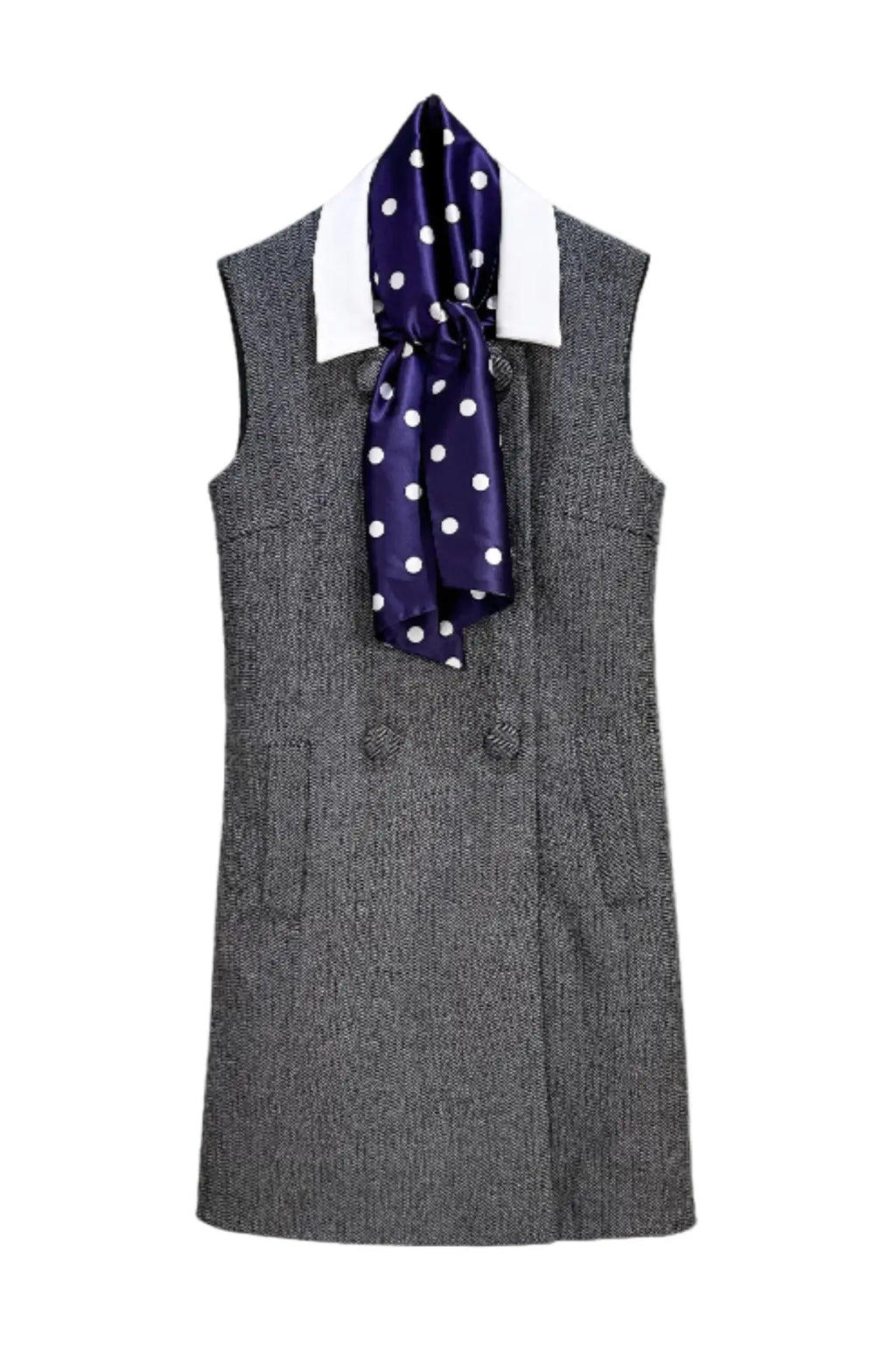 Euryda Herringbone Scarf Sleeveless Mini Dress Avalabel