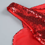 RED FLORAL-EMBELLISHED SEQUINED MINI DRESS Avalabel