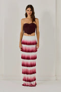 Despo Gradient Fringe Corset Two Piece Bandage Set Avalabel