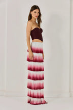 Despo Gradient Fringe Corset Two Piece Bandage Set Avalabel