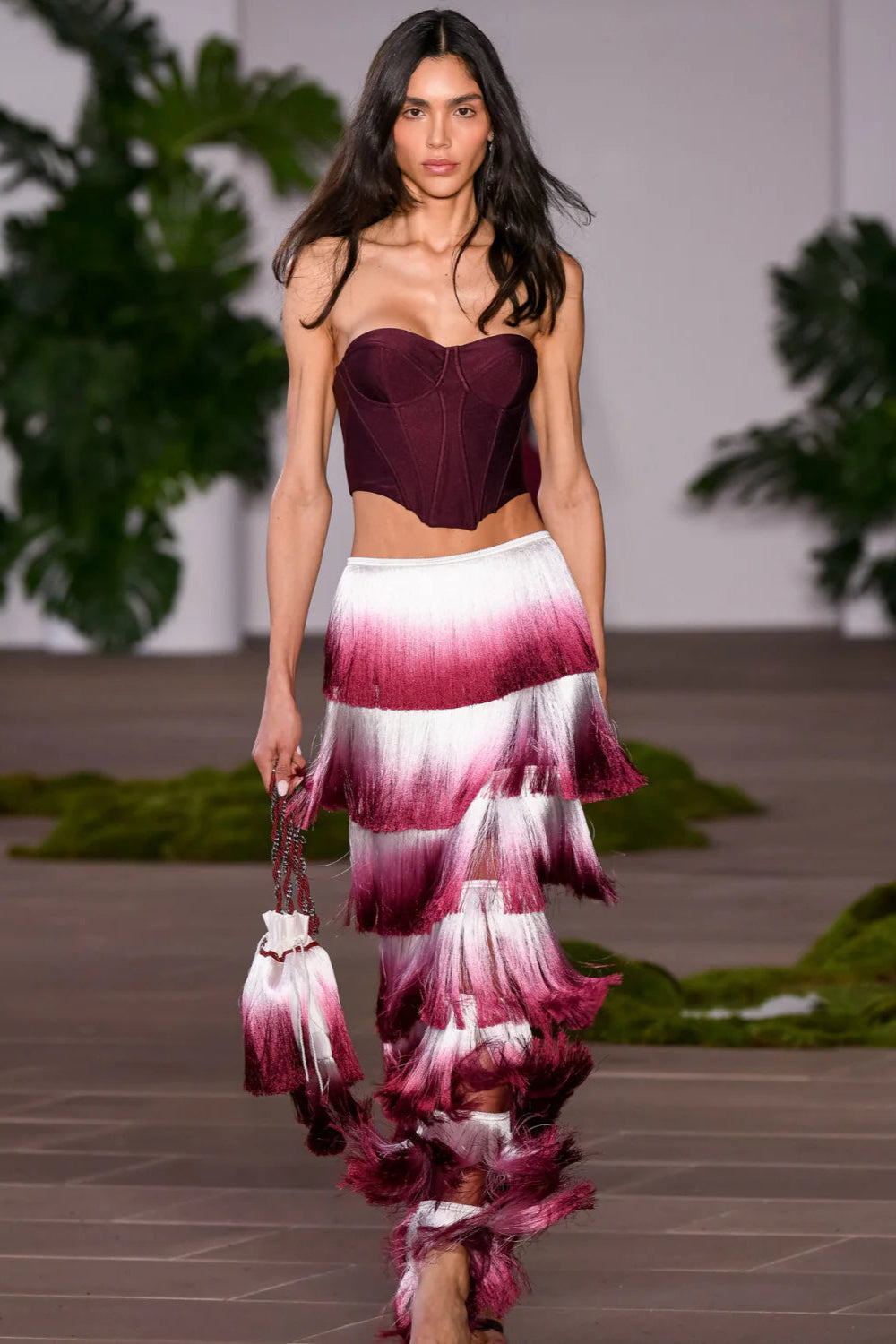 Despo Gradient Fringe Corset Two Piece Bandage Set Avalabel