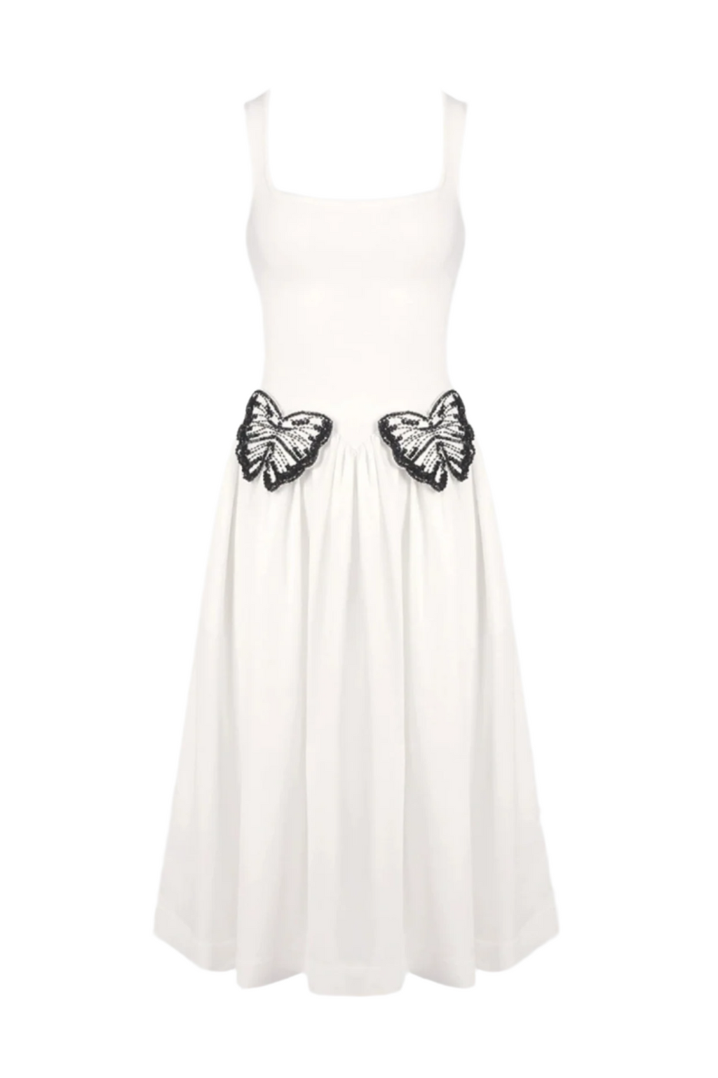 Butterfly Embellished Knit Midi Dress Avalabel