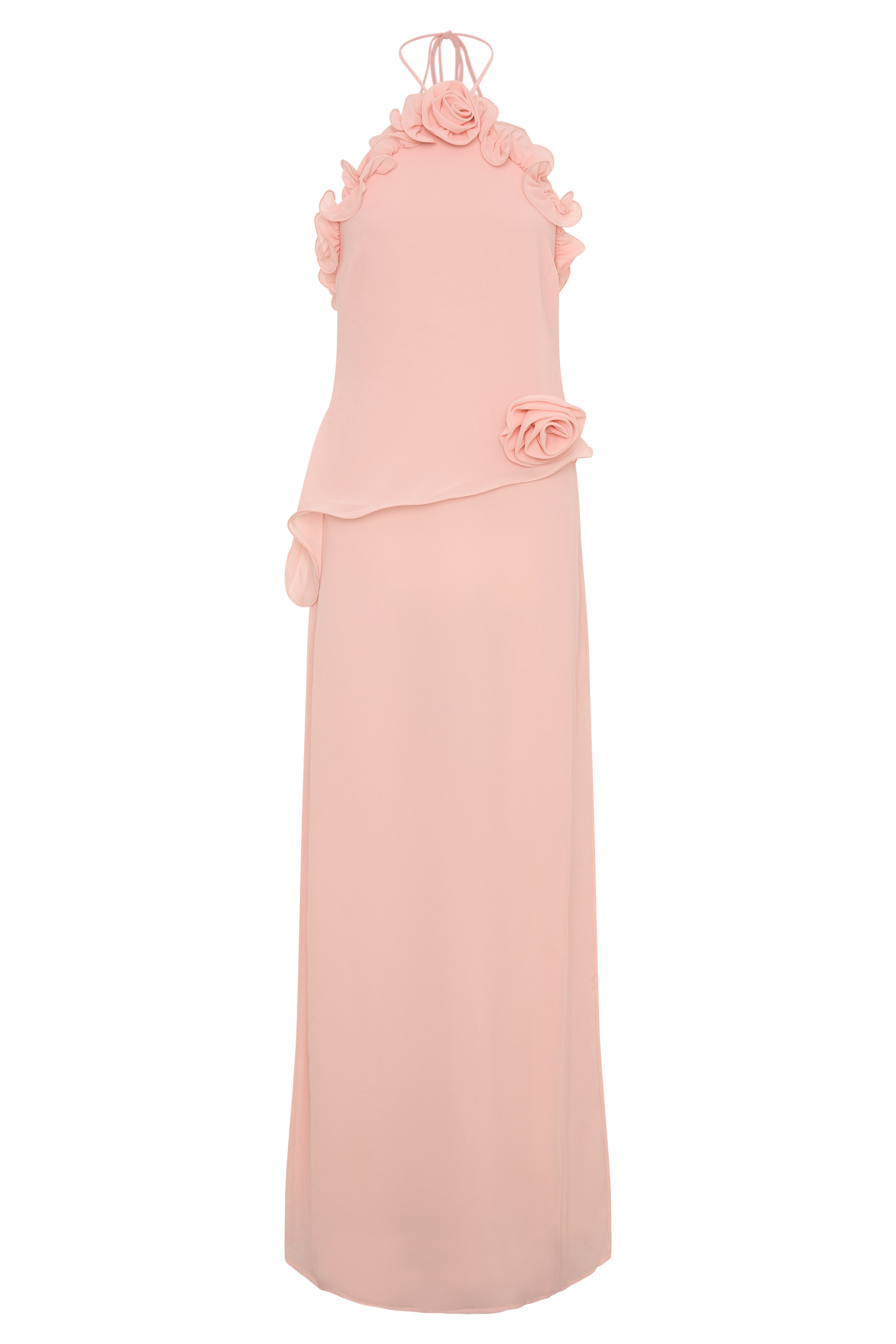Helen off-Shoulder Chiffon Flower Maxi Dress - Baby Pink Avalabel