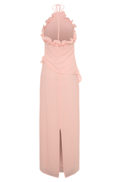 Helen off-Shoulder Chiffon Flower Maxi Dress - Baby Pink Avalabel