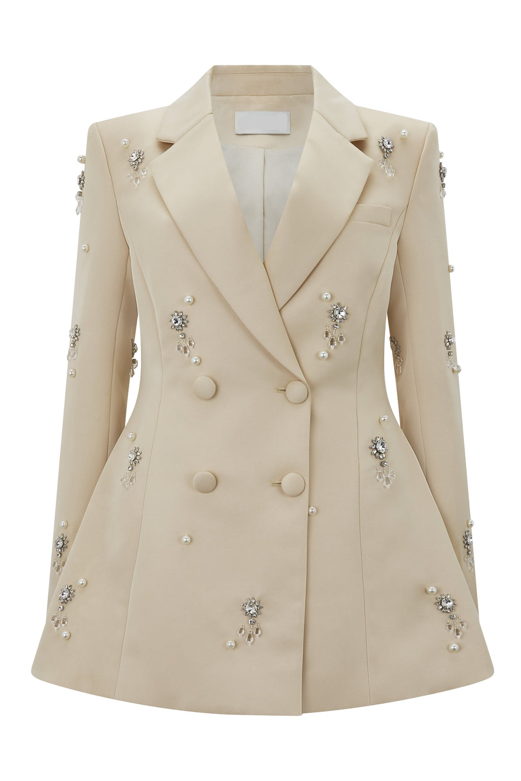 vivien Crystal embellished Blazer in apricot Avalabel