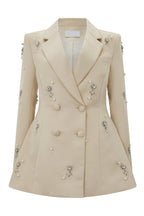 vivien Crystal embellished Blazer in apricot Avalabel