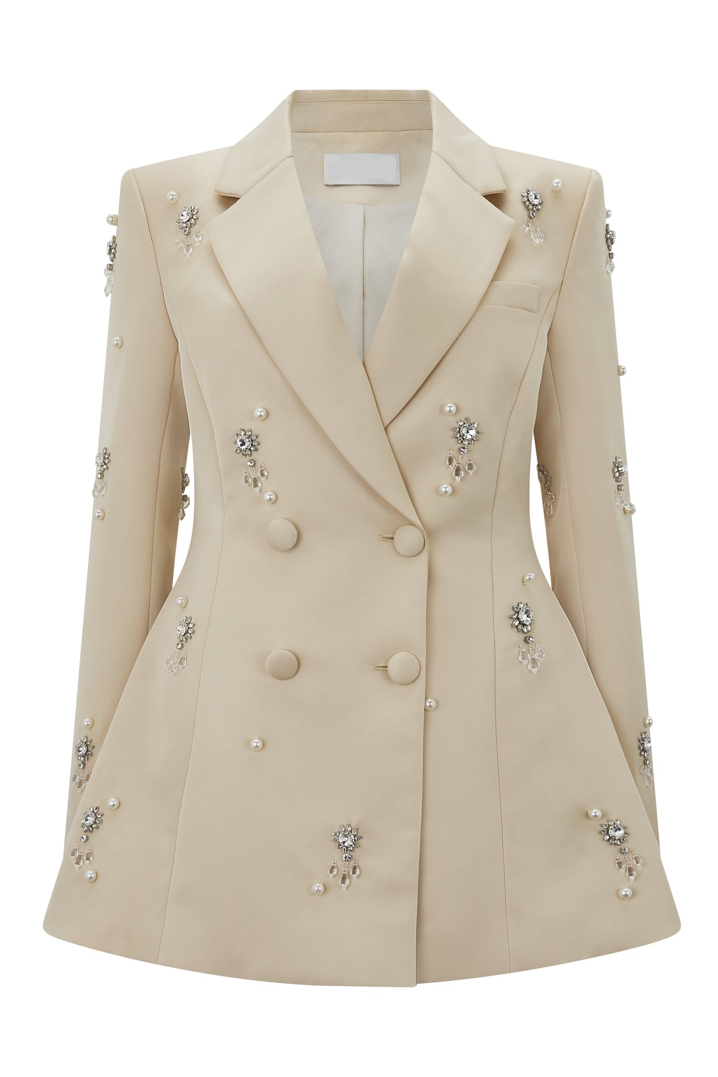 vivien Crystal embellished Blazer in apricot