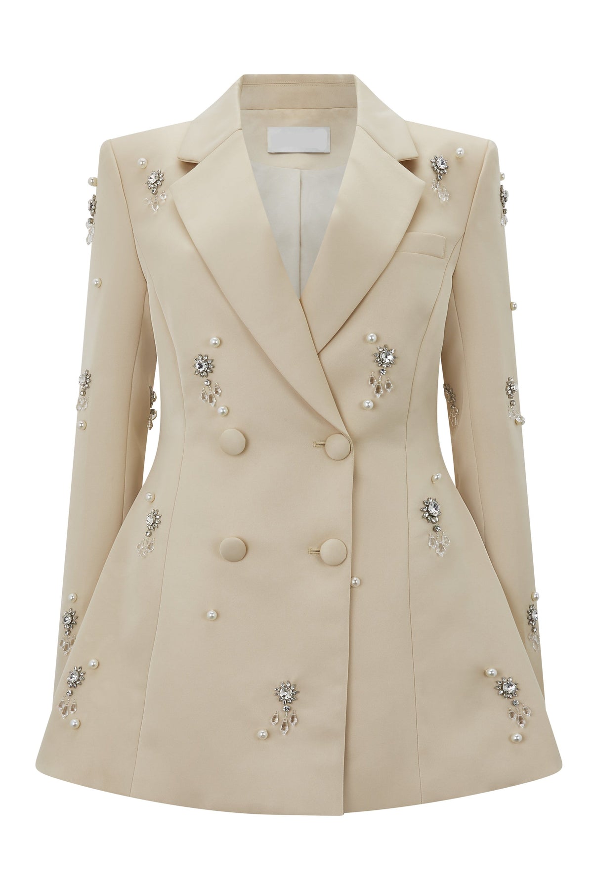 vivien Crystal embellished Blazer in apricot Avalabel