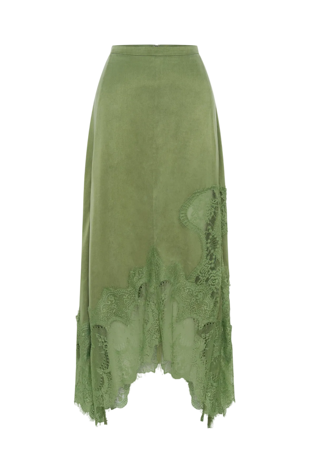 Gavia Sleeveless Lace Top & Midi Skirt Set - Green Avalabel