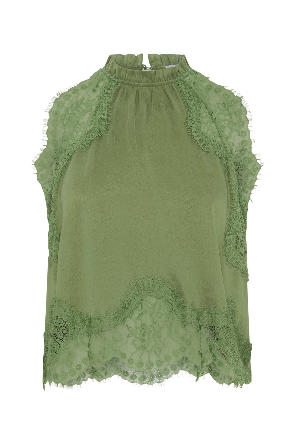 Gavia Sleeveless Lace Top & Midi Skirt Set - Green Avalabel
