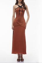 Deirdre Brown Halterneck Maxi Dress with Bow Avalabel