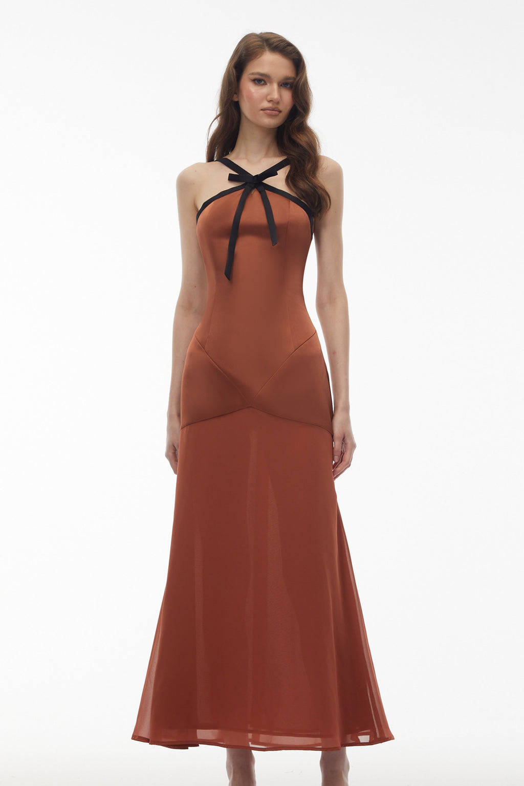 Deirdre Brown Halterneck Maxi Dress with Bow Avalabel