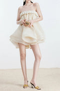 Hemp Rope Tube Top Tutu Skirt in Beige Avalabel