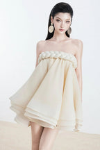 Hemp Rope Tube Top Tutu Skirt in Beige Avalabel