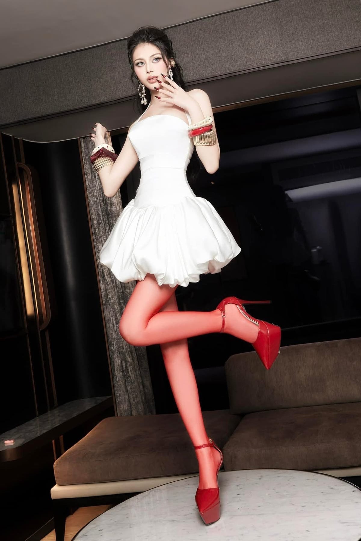 Rosetta Halter Bubble Mini Dress Avalabel
