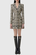 Ophelia Houndstooth Tweed Mini Dress Avalabel