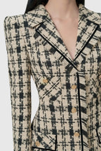Ophelia Houndstooth Tweed Mini Dress Avalabel