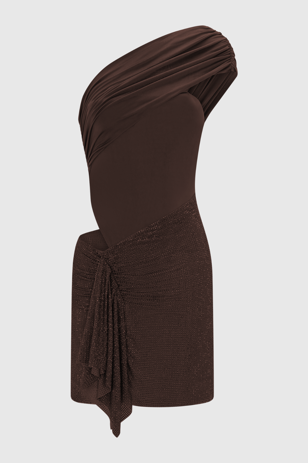Harlora One Shoulder Crystal Cutout Mini Dress Avalabel