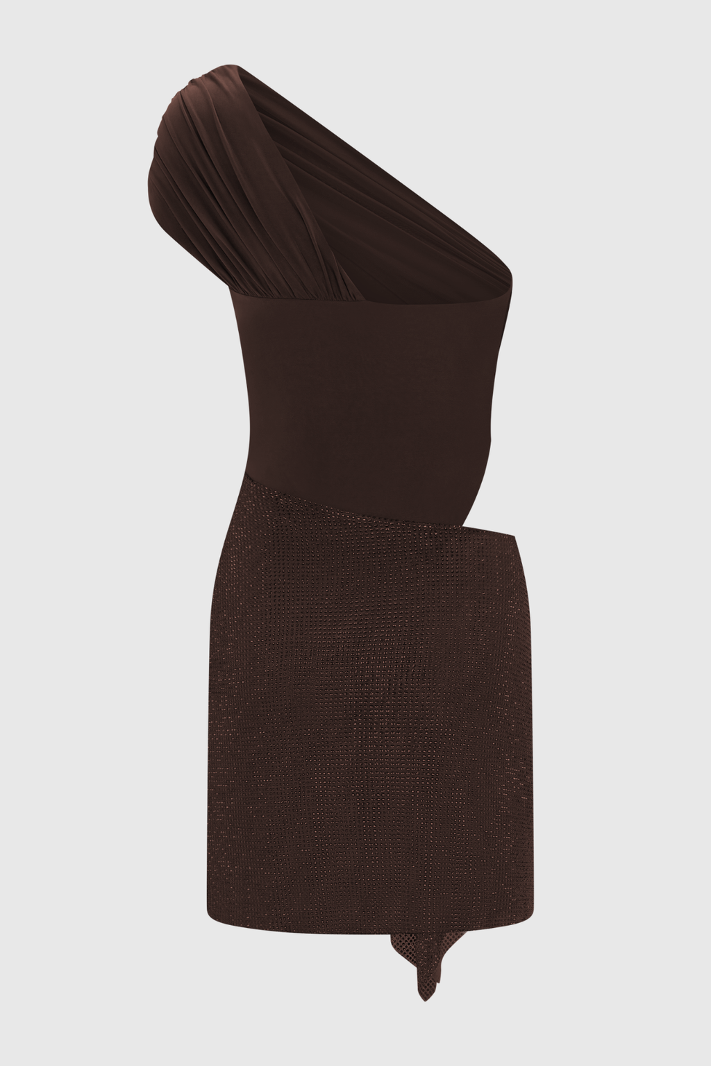 Harlora One Shoulder Crystal Cutout Mini Dress Avalabel