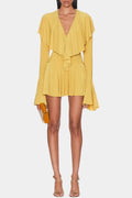 Hathay Ruffle Mini Dress - Yellow Avalabel