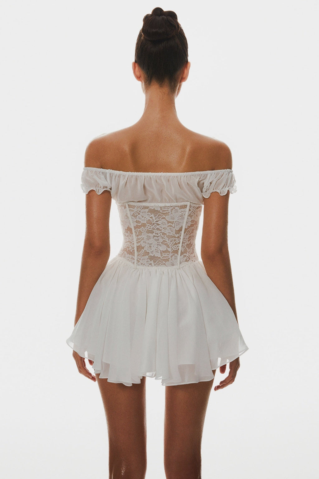 Hathia Off Shoulder Lace Corset Mini Dress Avalabel
