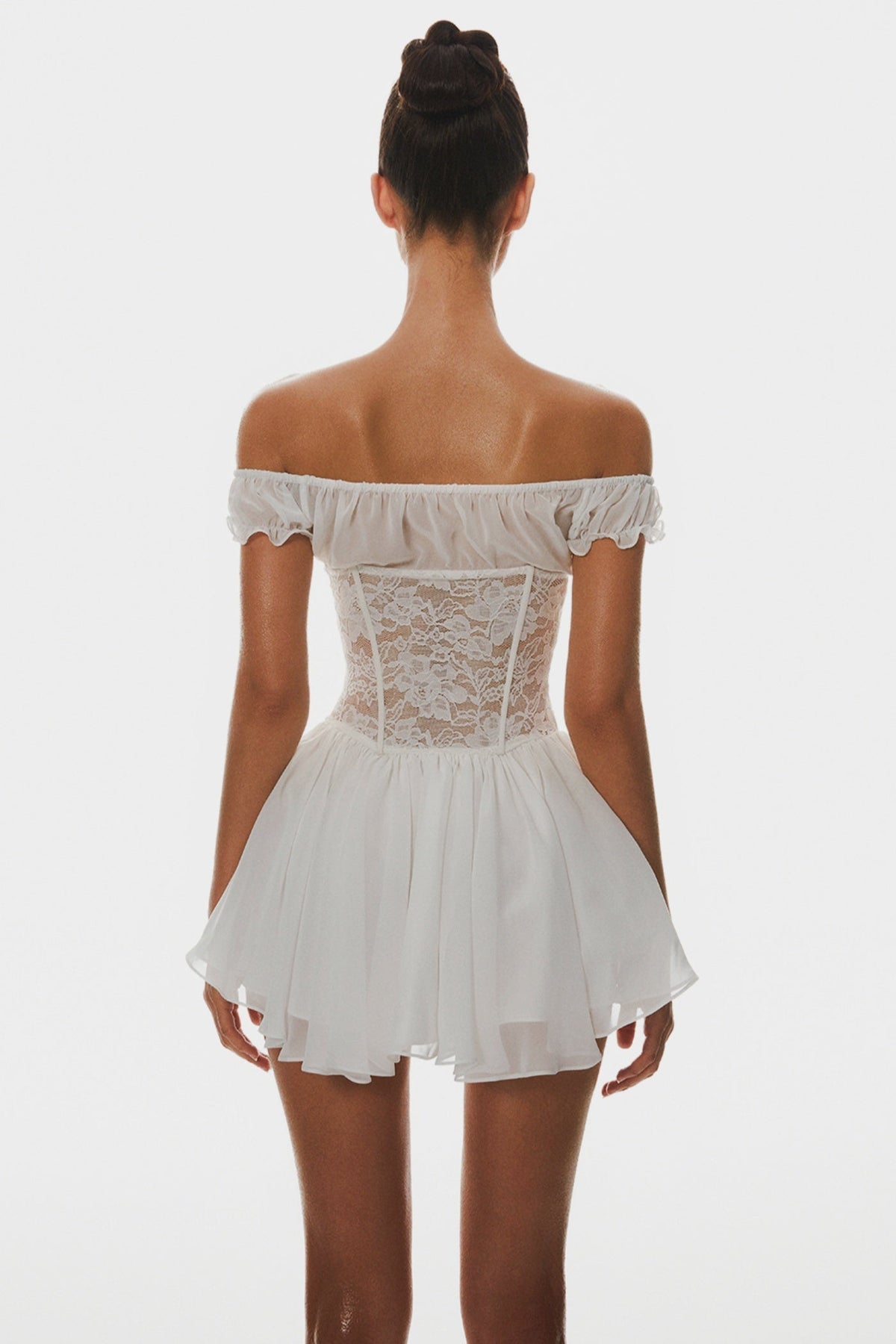 Hathia Off Shoulder Lace Corset Mini Dress Avalabel