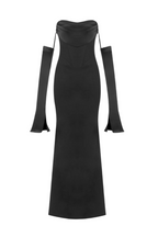 Off Shoulder Corset Maxi Dress - Black Avalabel